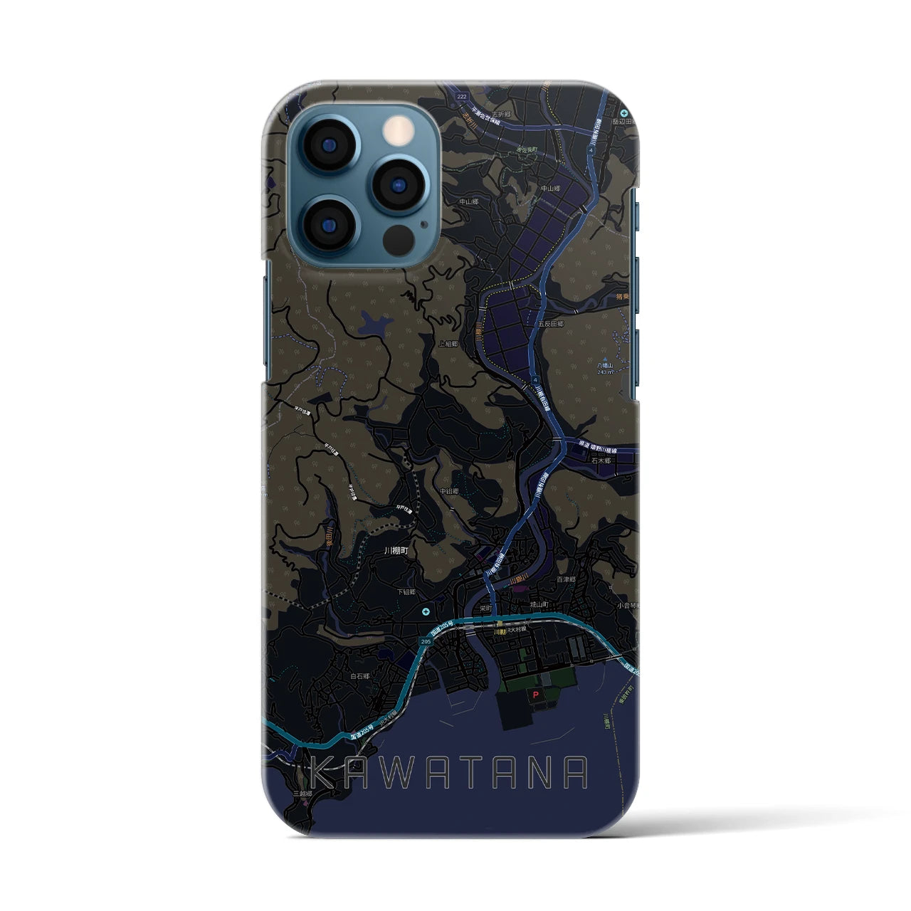 【川棚(長崎県)】地図柄iPhoneケース(バックカバータイプ)