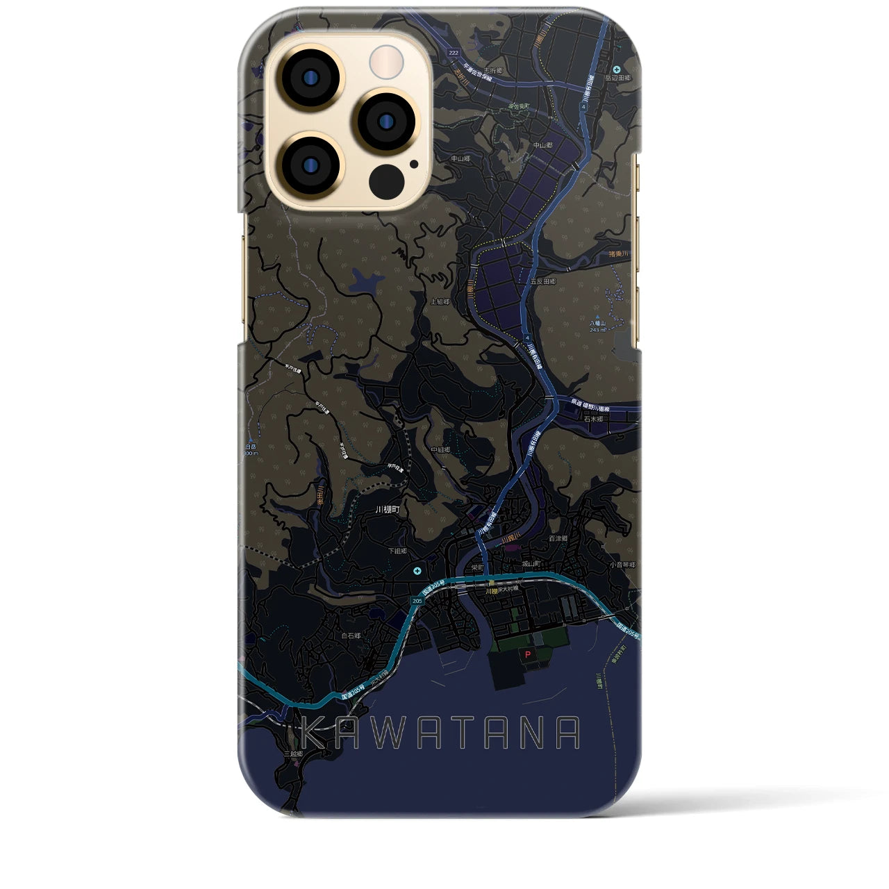 【川棚(長崎県)】地図柄iPhoneケース(バックカバータイプ)