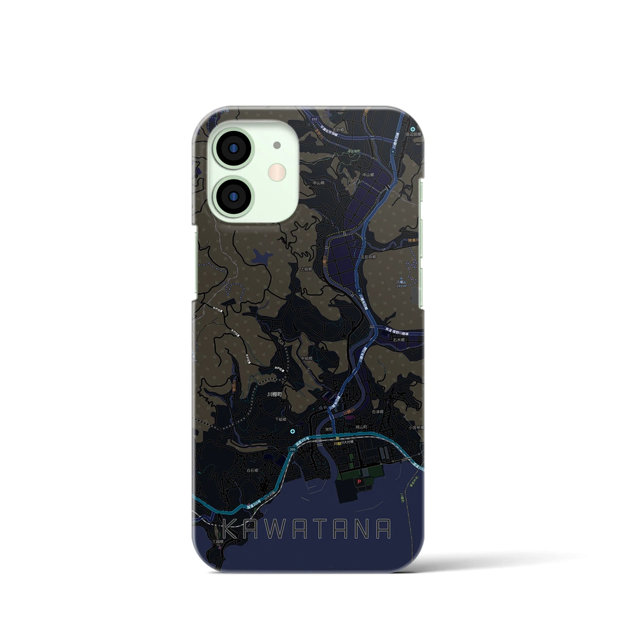 【川棚(長崎県)】地図柄iPhoneケース(バックカバータイプ)