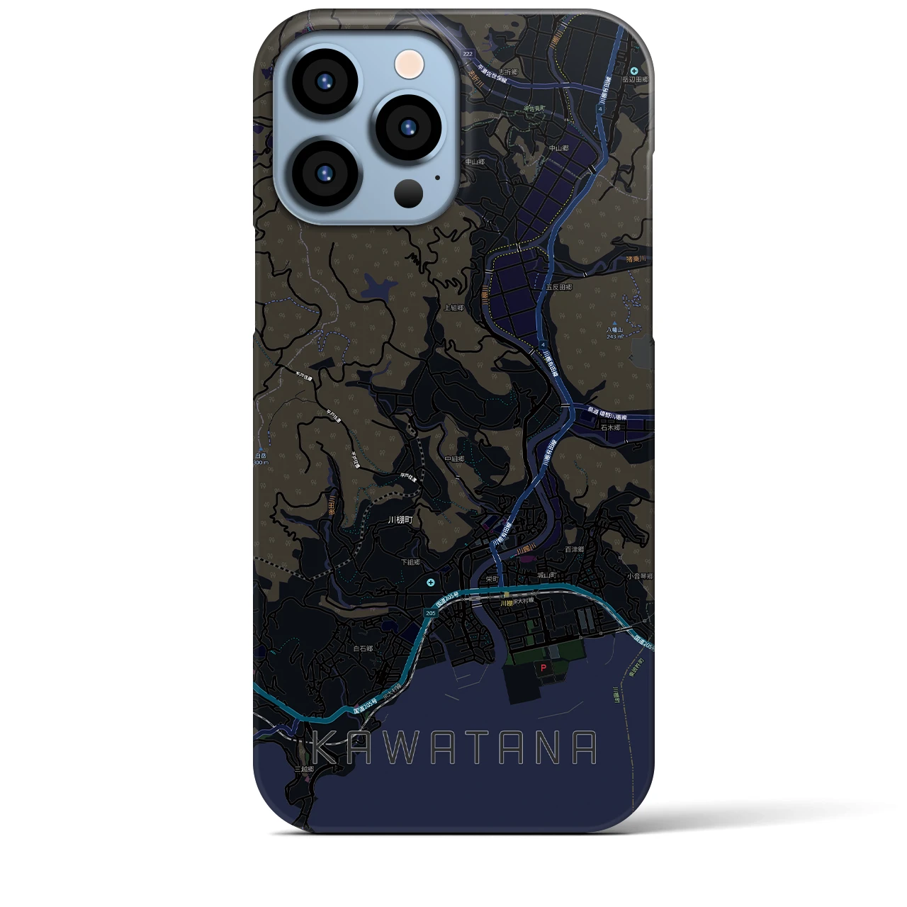 【川棚(長崎県)】地図柄iPhoneケース(バックカバータイプ)