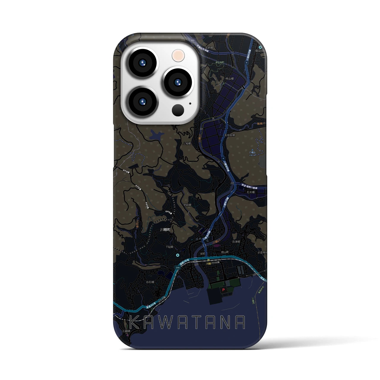 【川棚(長崎県)】地図柄iPhoneケース(バックカバータイプ)