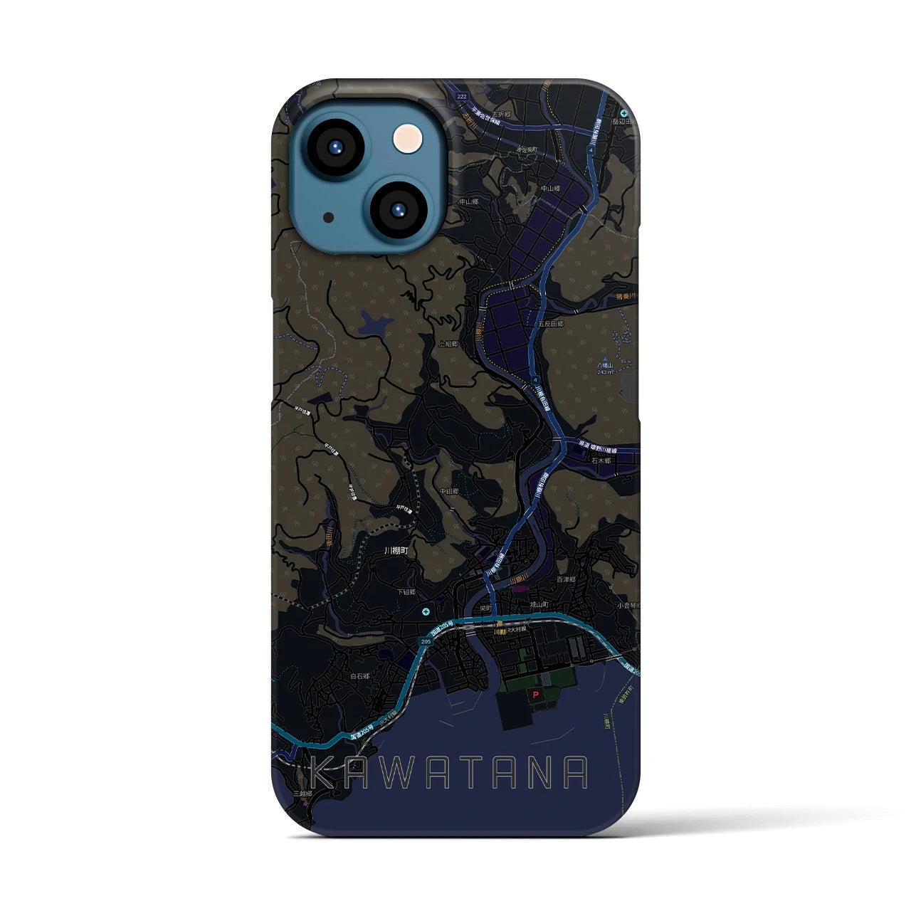 【川棚(長崎県)】地図柄iPhoneケース(バックカバータイプ)