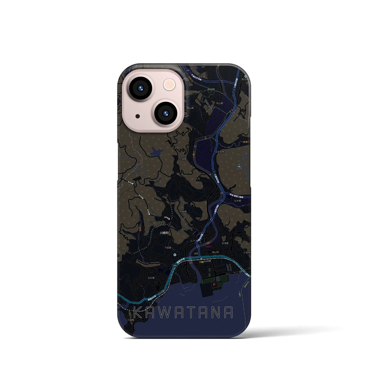 【川棚(長崎県)】地図柄iPhoneケース(バックカバータイプ)