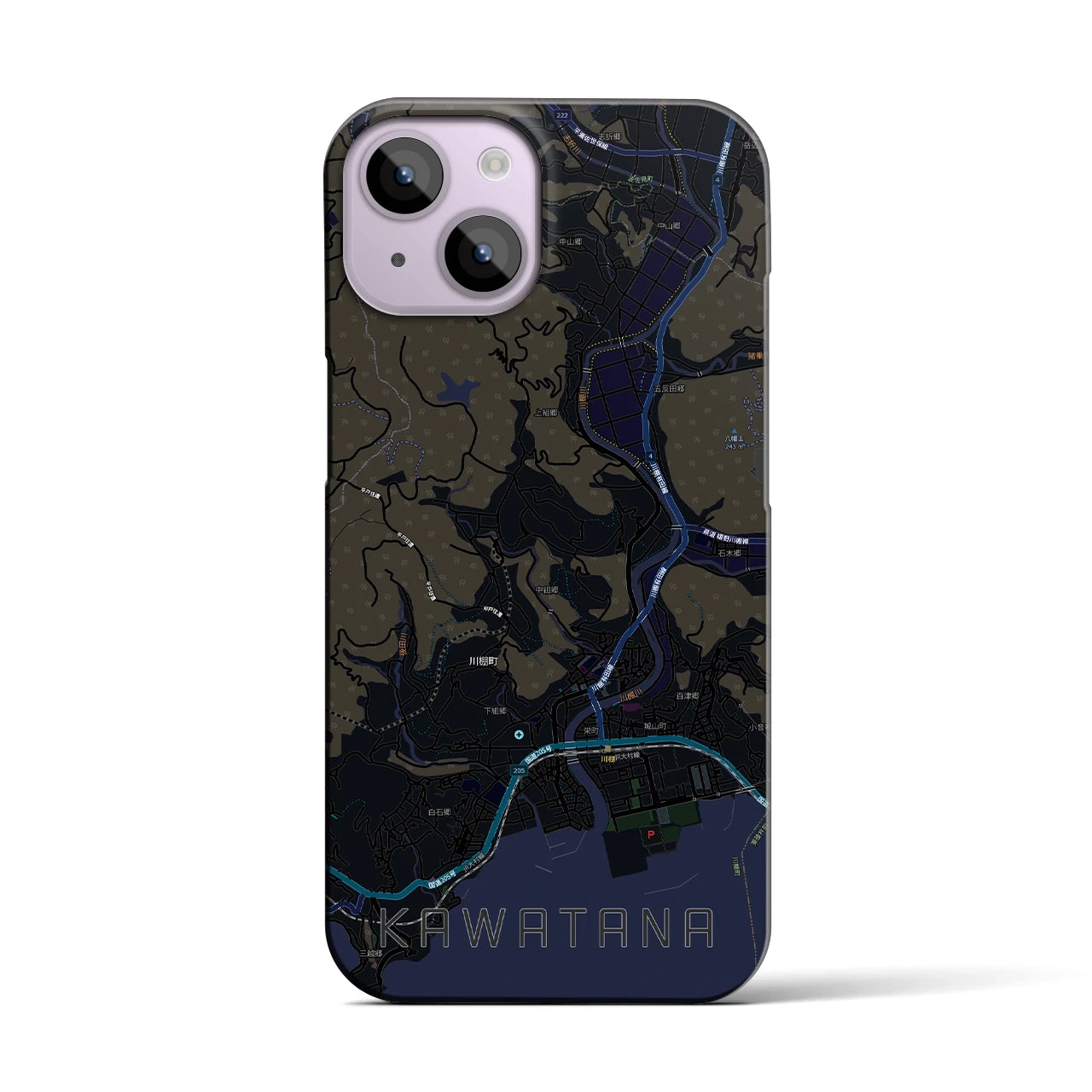【川棚(長崎県)】地図柄iPhoneケース(バックカバータイプ)