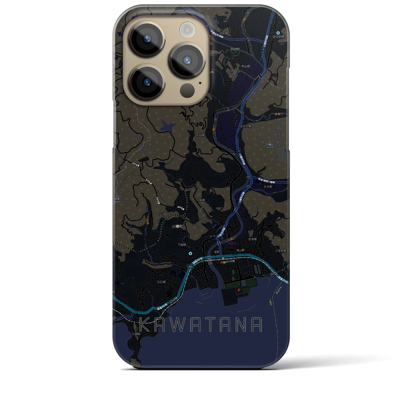 【川棚(長崎県)】地図柄iPhoneケース(バックカバータイプ)