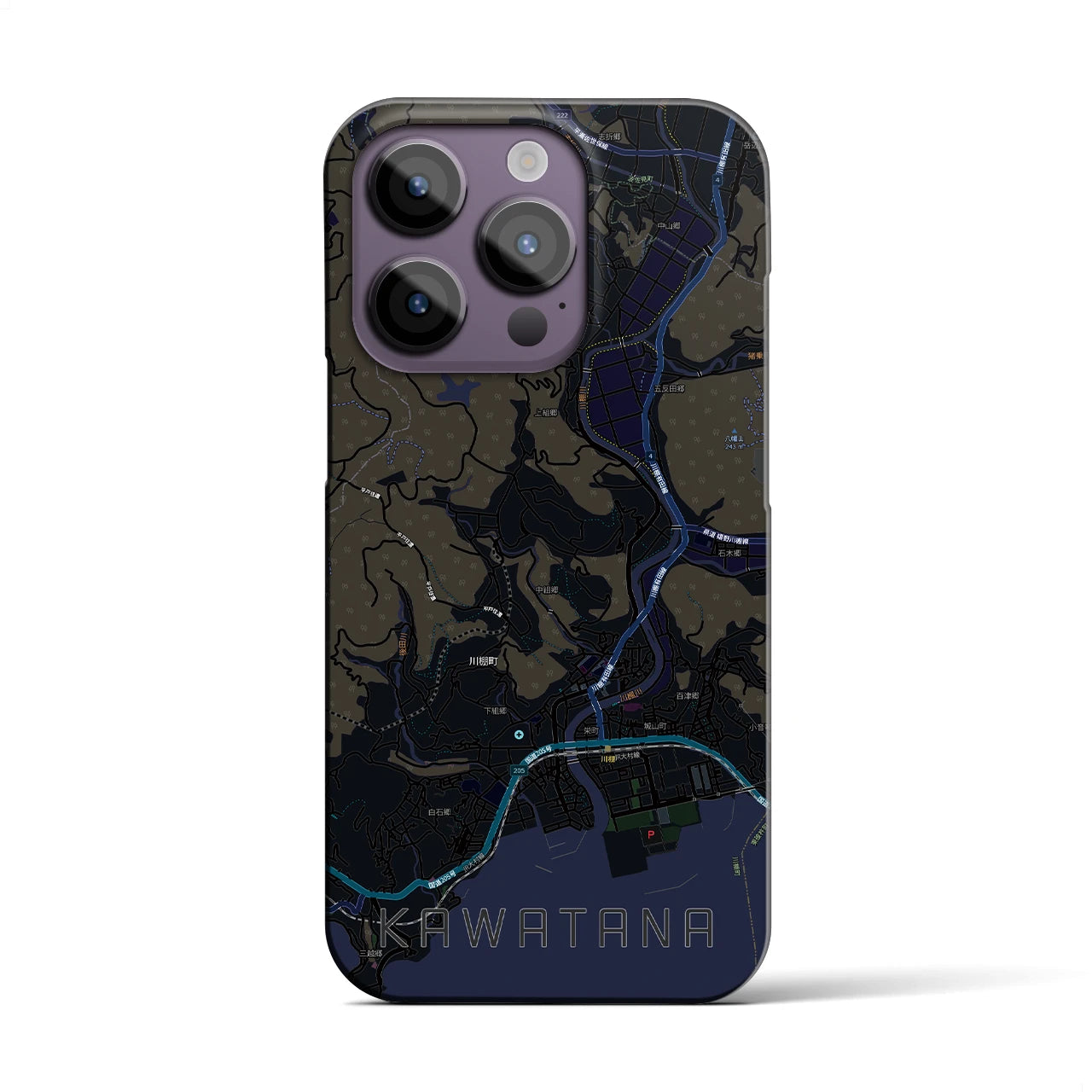 【川棚(長崎県)】地図柄iPhoneケース(バックカバータイプ)