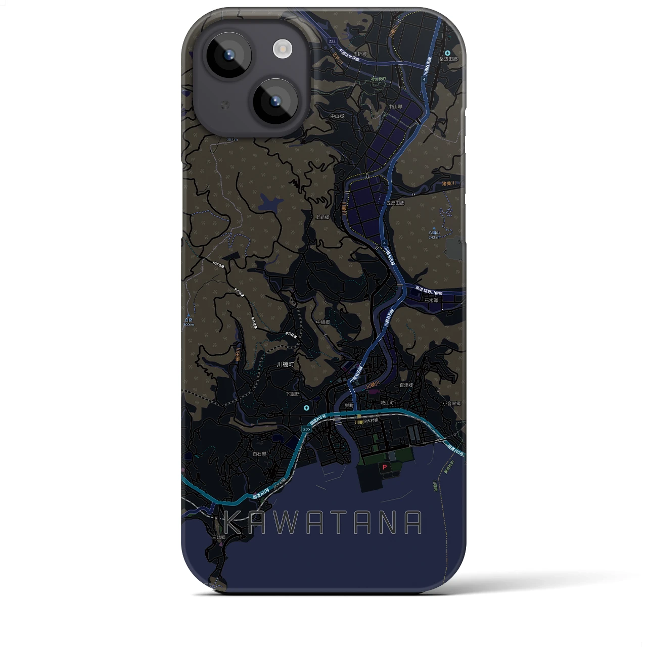 【川棚(長崎県)】地図柄iPhoneケース(バックカバータイプ)