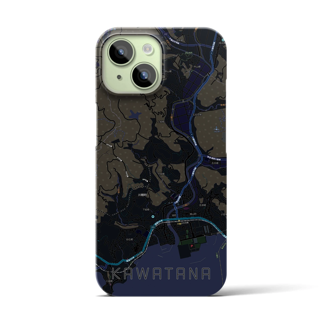【川棚(長崎県)】地図柄iPhoneケース(バックカバータイプ)