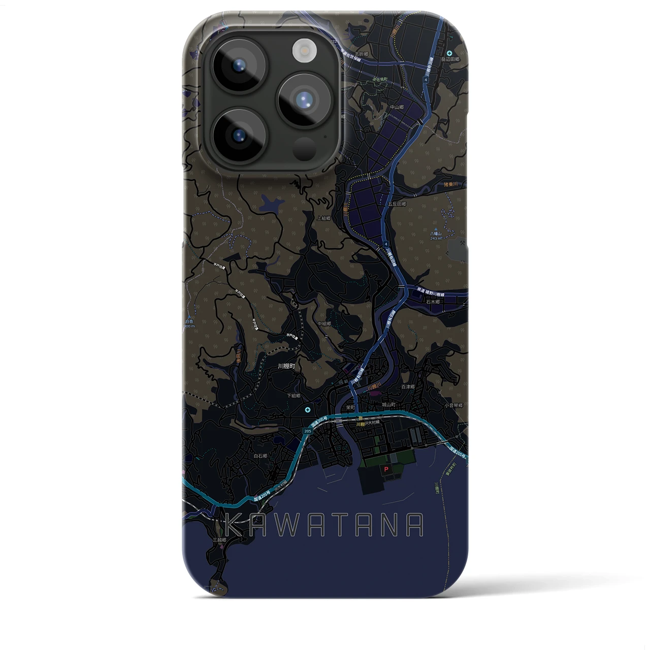【川棚(長崎県)】地図柄iPhoneケース(バックカバータイプ)