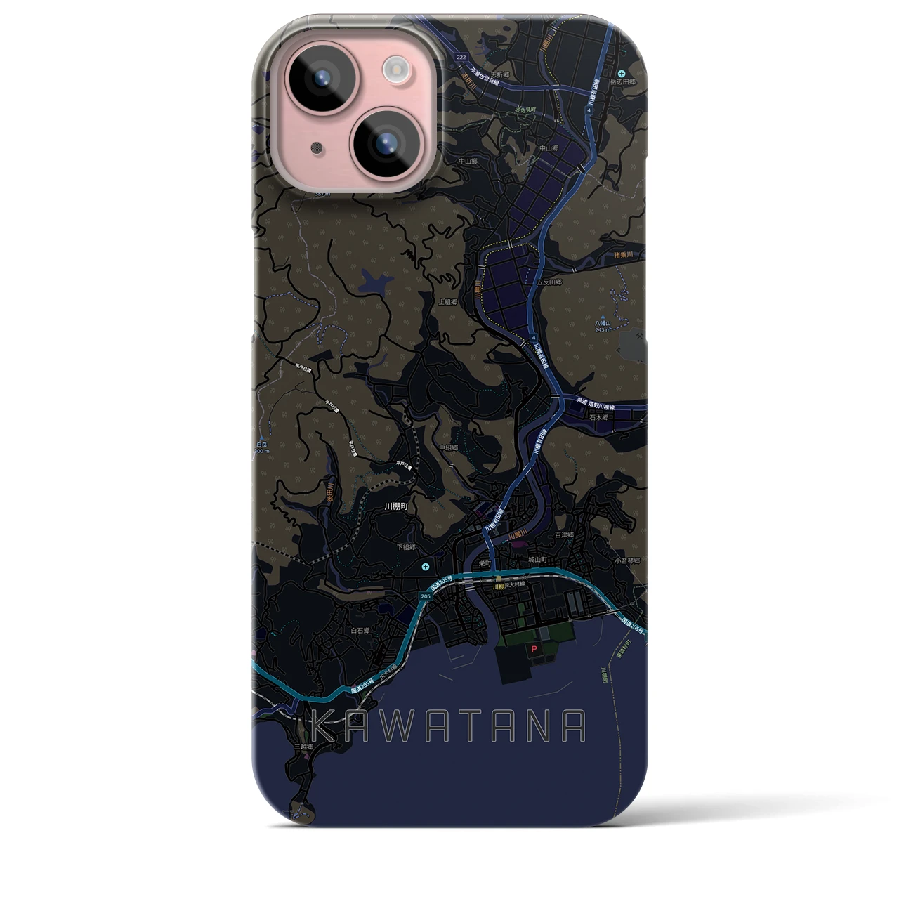 【川棚(長崎県)】地図柄iPhoneケース(バックカバータイプ)