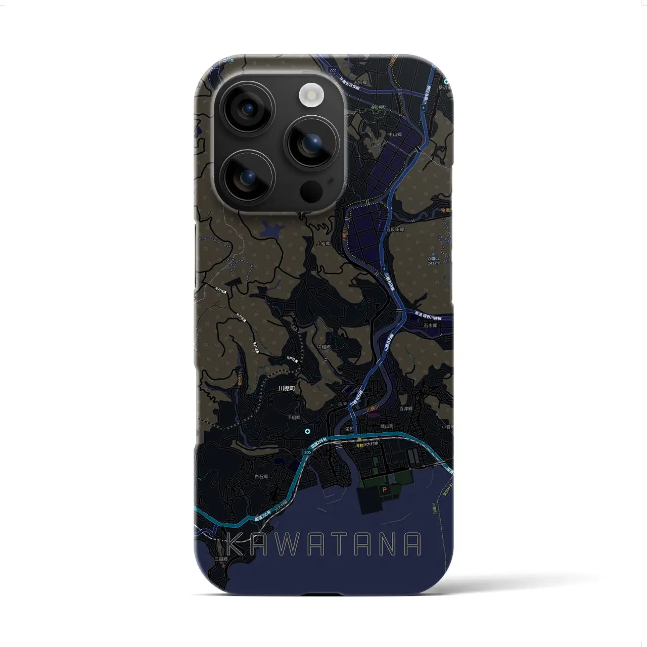 【川棚(長崎県)】地図柄iPhoneケース(バックカバータイプ)