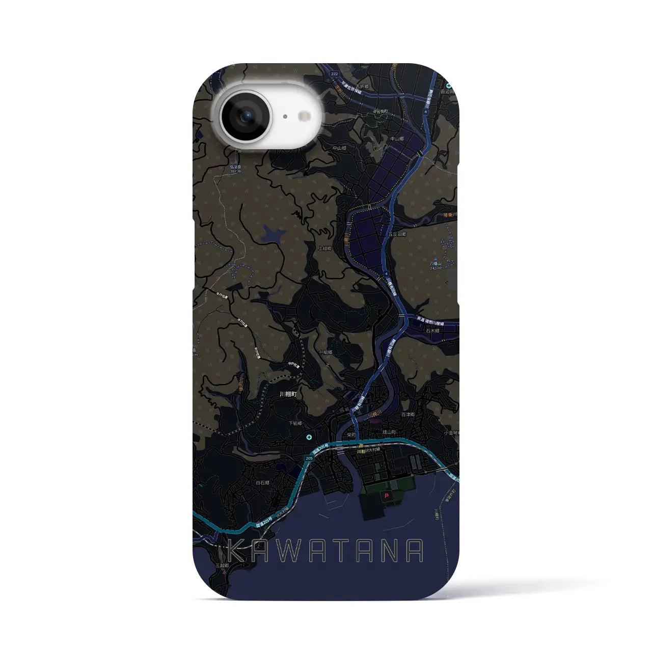 【川棚(長崎県)】地図柄iPhoneケース(バックカバータイプ)