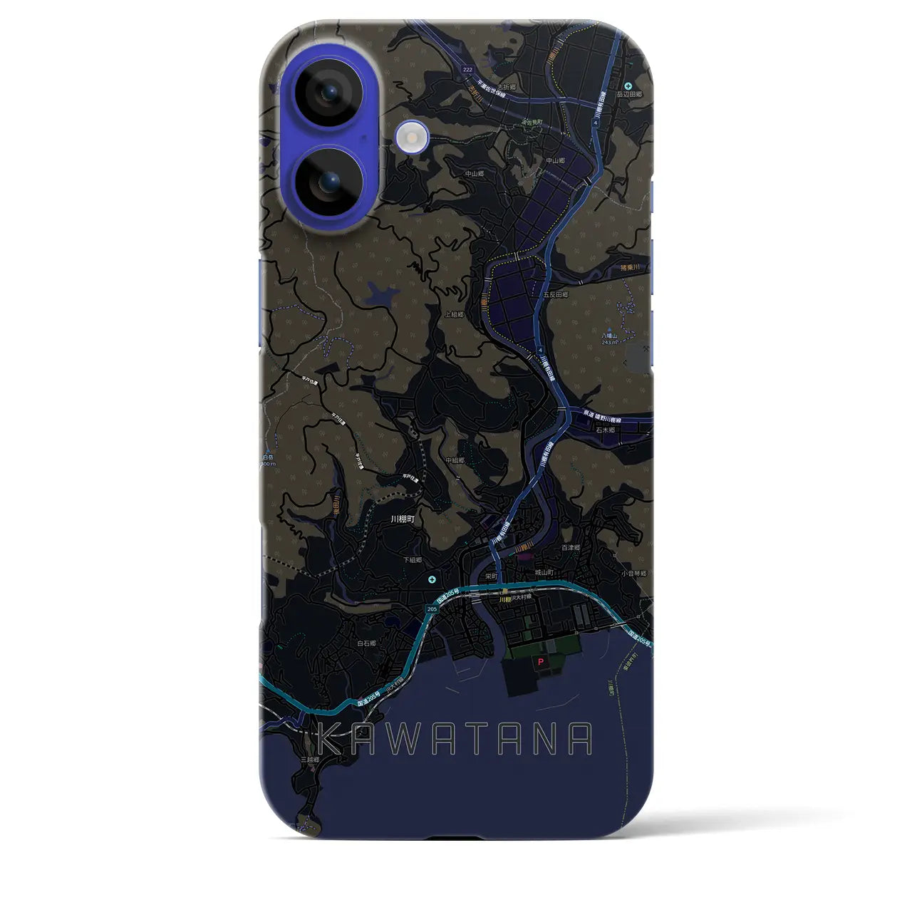 【川棚(長崎県)】地図柄iPhoneケース(バックカバータイプ)