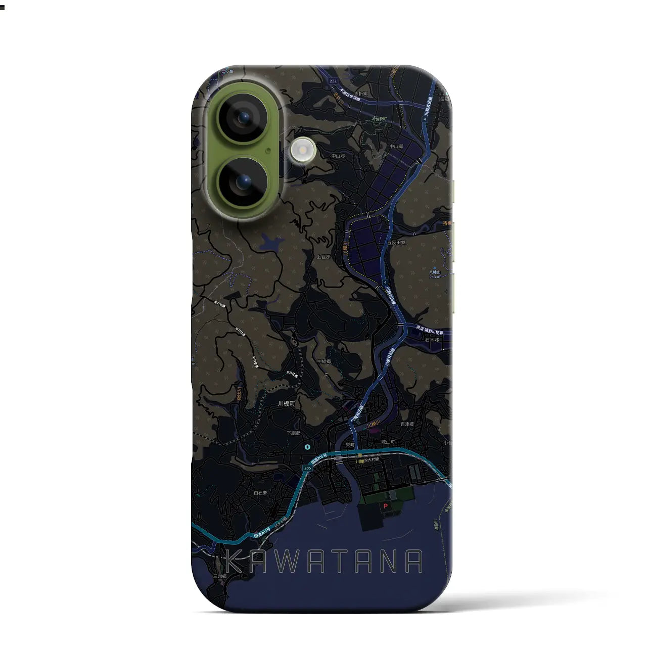 【川棚(長崎県)】地図柄iPhoneケース(バックカバータイプ)