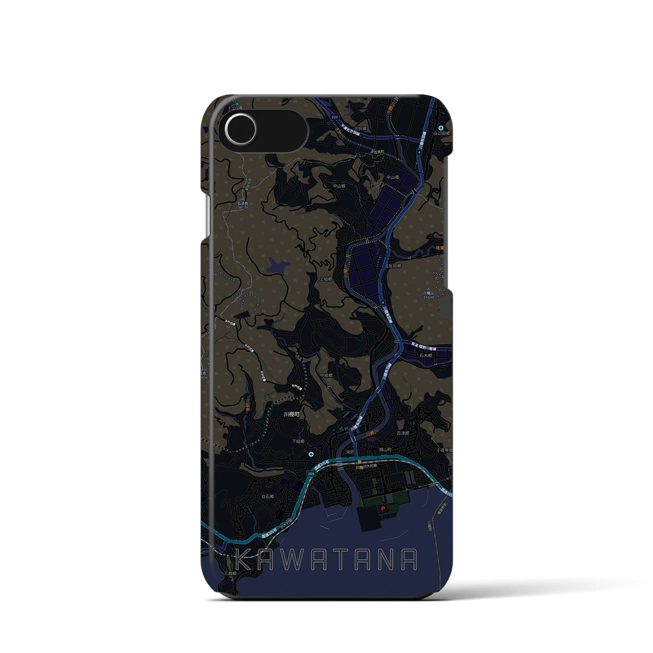 【川棚(長崎県)】地図柄iPhoneケース(バックカバータイプ)