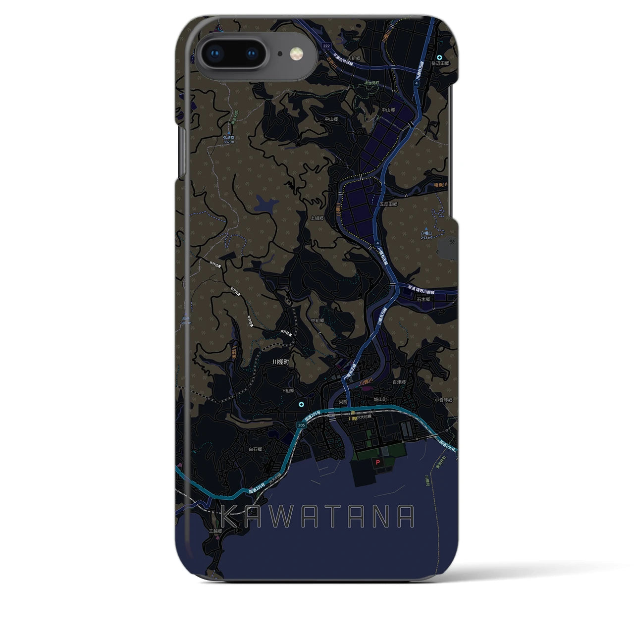 【川棚(長崎県)】地図柄iPhoneケース(バックカバータイプ)