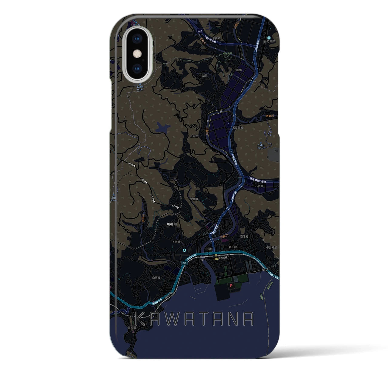 【川棚(長崎県)】地図柄iPhoneケース(バックカバータイプ)