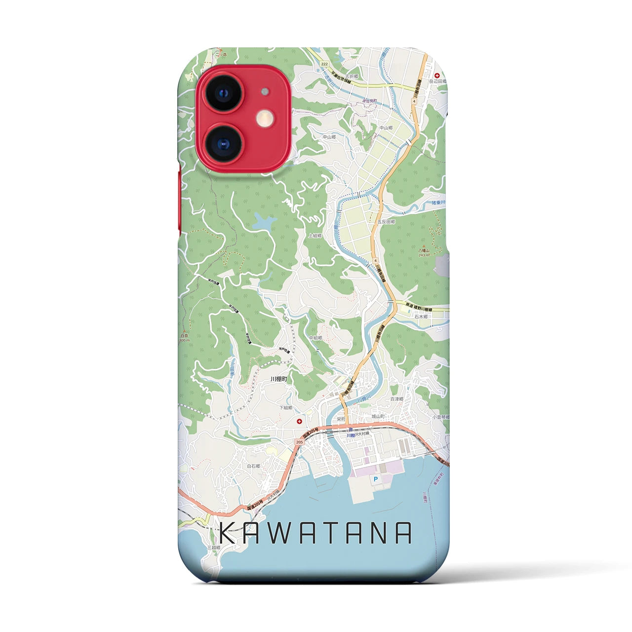 【川棚(長崎県)】地図柄iPhoneケース(バックカバータイプ)
