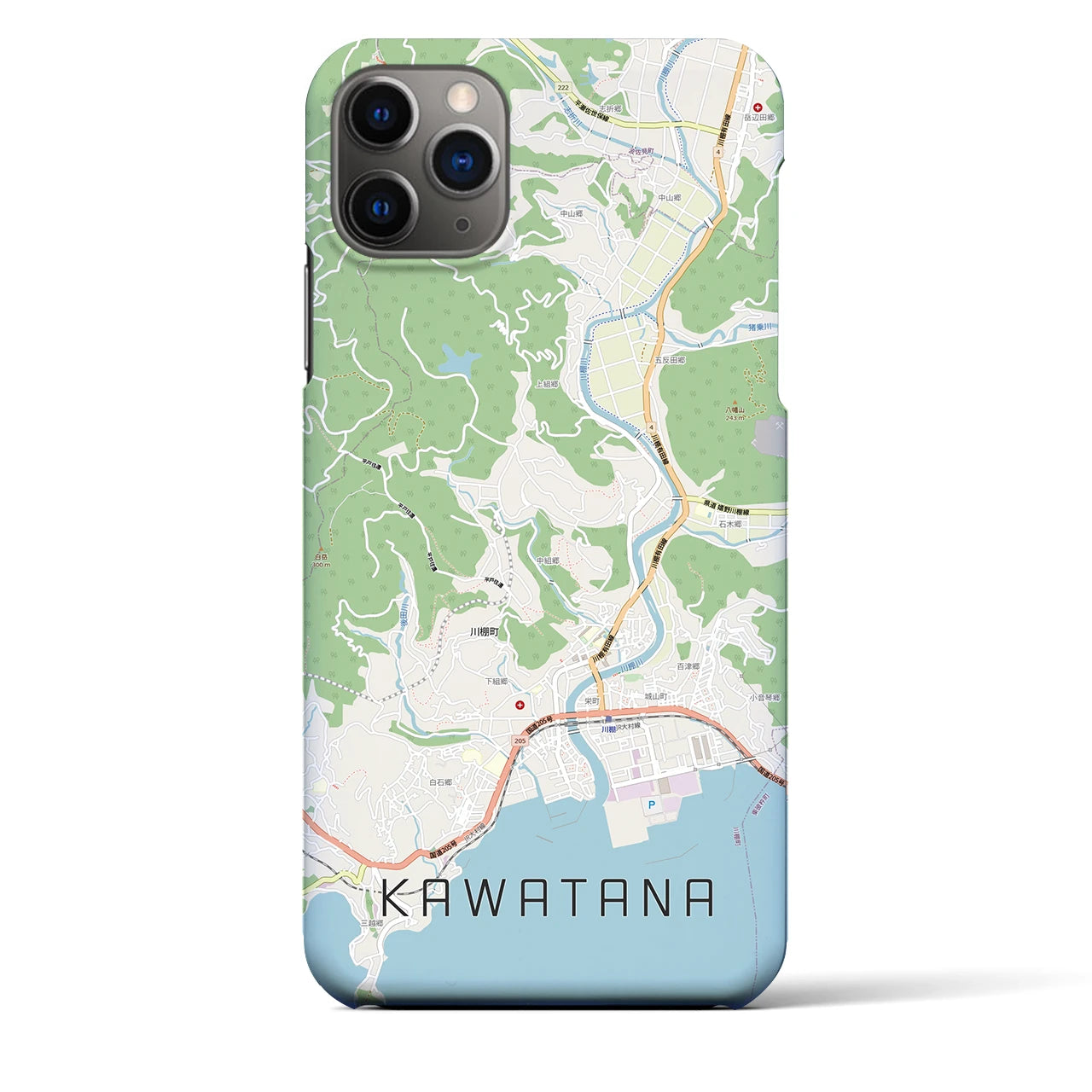 【川棚(長崎県)】地図柄iPhoneケース(バックカバータイプ)