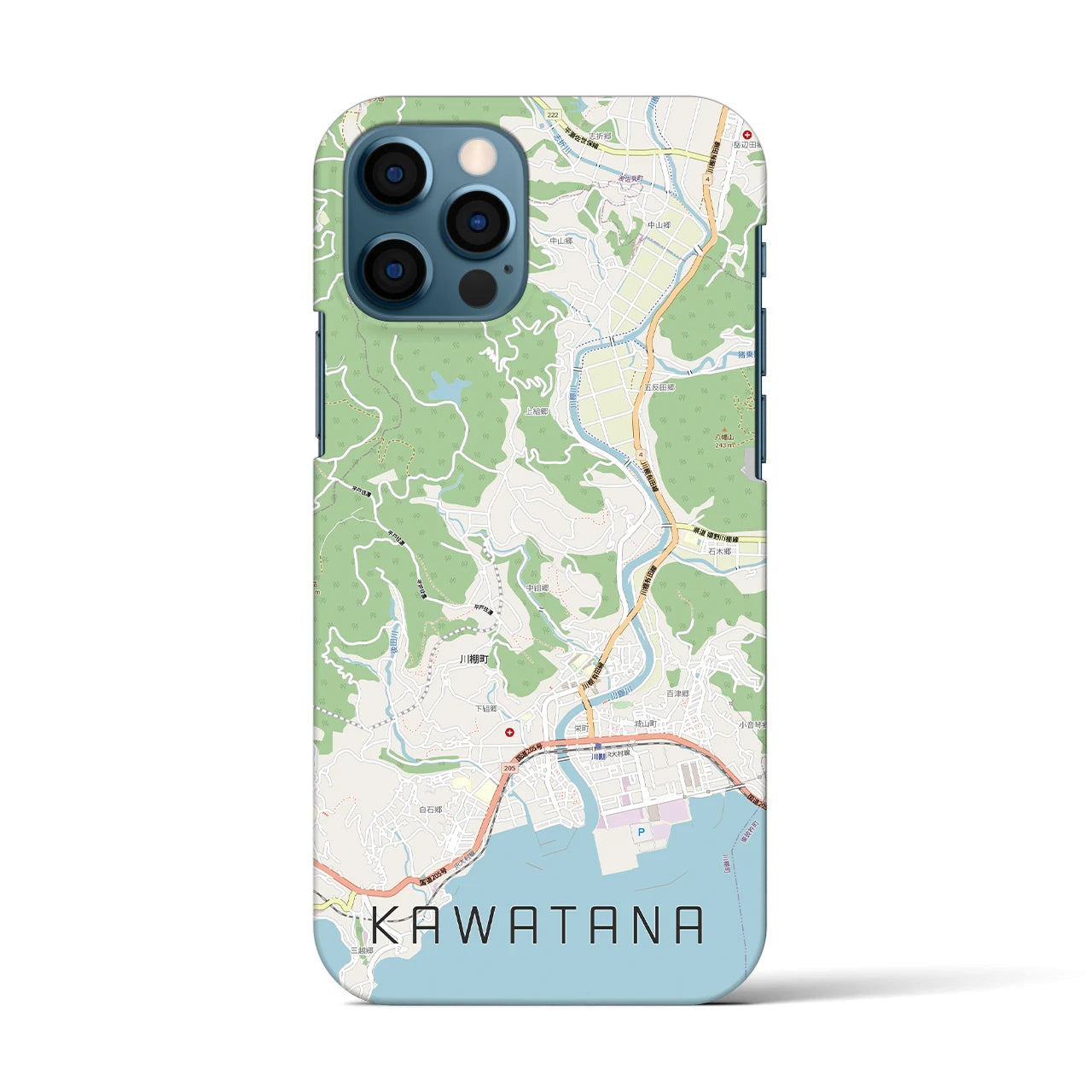 【川棚(長崎県)】地図柄iPhoneケース(バックカバータイプ)