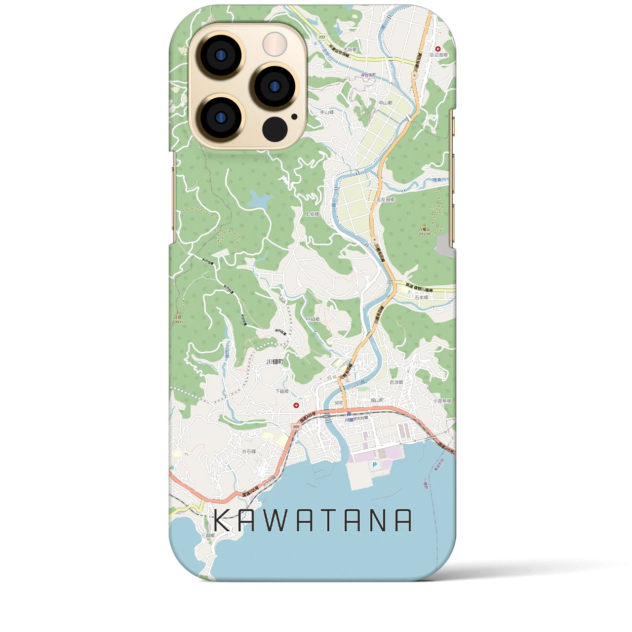 【川棚(長崎県)】地図柄iPhoneケース(バックカバータイプ)