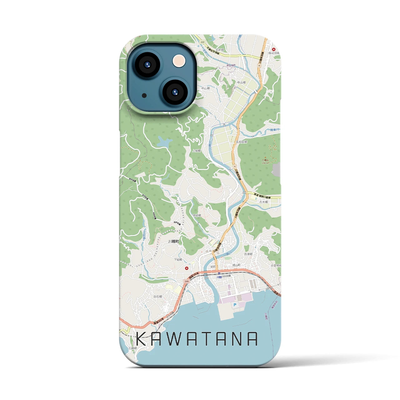 【川棚(長崎県)】地図柄iPhoneケース(バックカバータイプ)