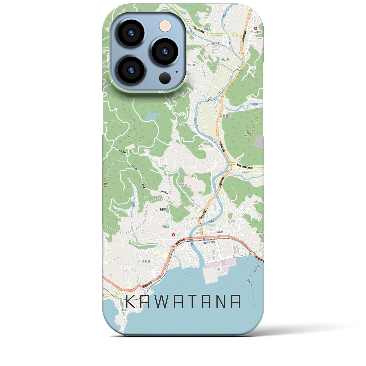 【川棚(長崎県)】地図柄iPhoneケース(バックカバータイプ)