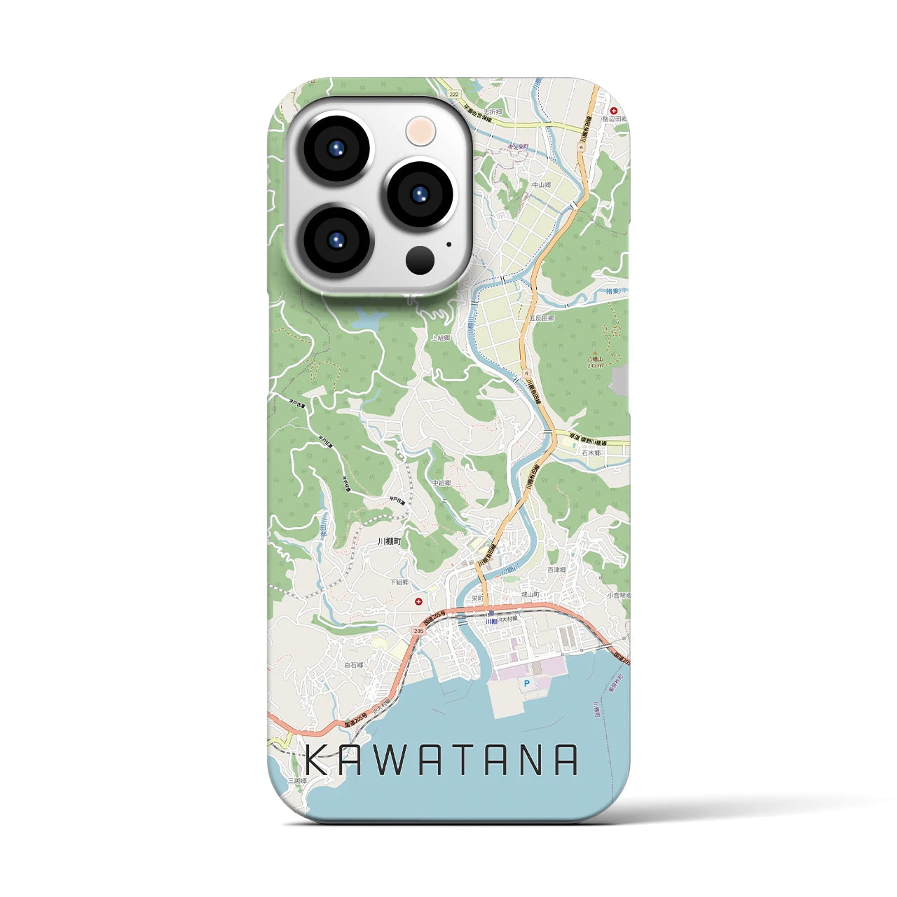 【川棚(長崎県)】地図柄iPhoneケース(バックカバータイプ)