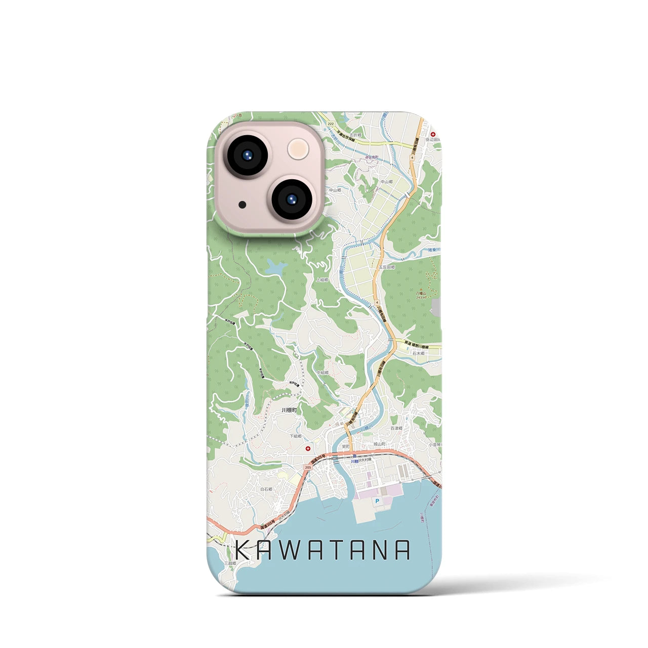 【川棚(長崎県)】地図柄iPhoneケース(バックカバータイプ)