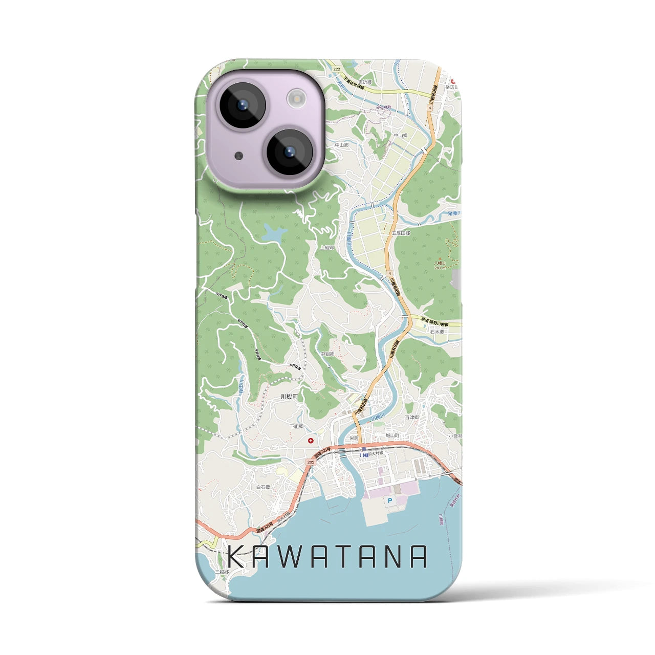 【川棚(長崎県)】地図柄iPhoneケース(バックカバータイプ)