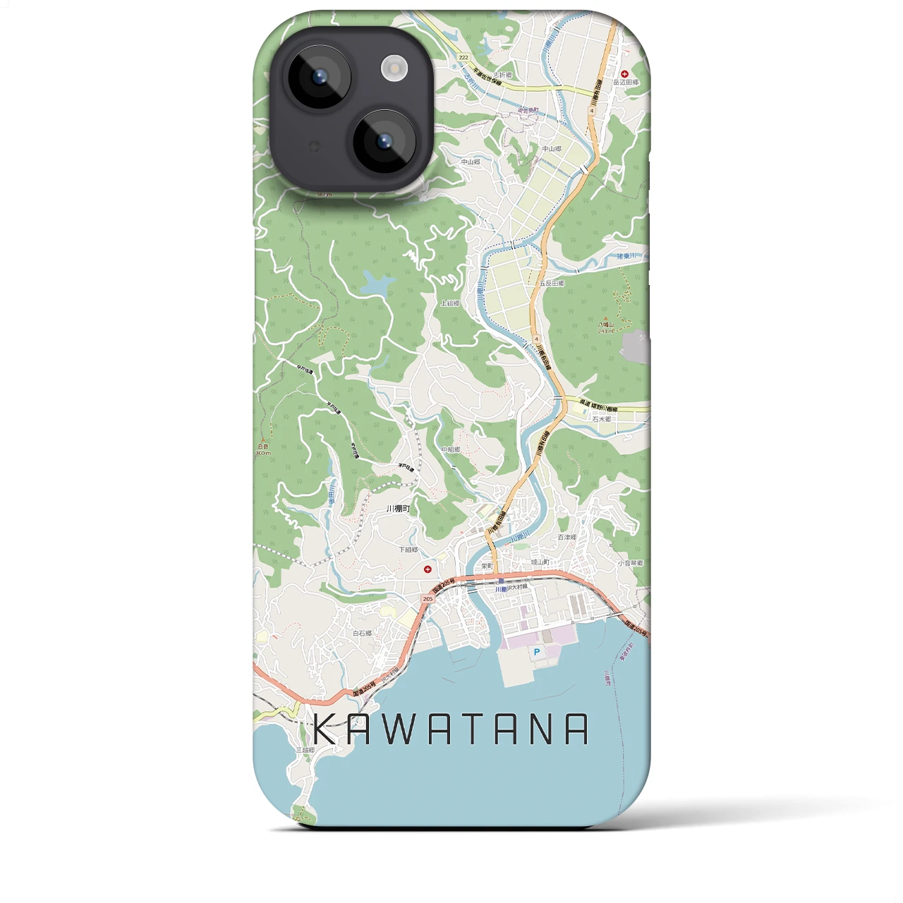 【川棚(長崎県)】地図柄iPhoneケース(バックカバータイプ)