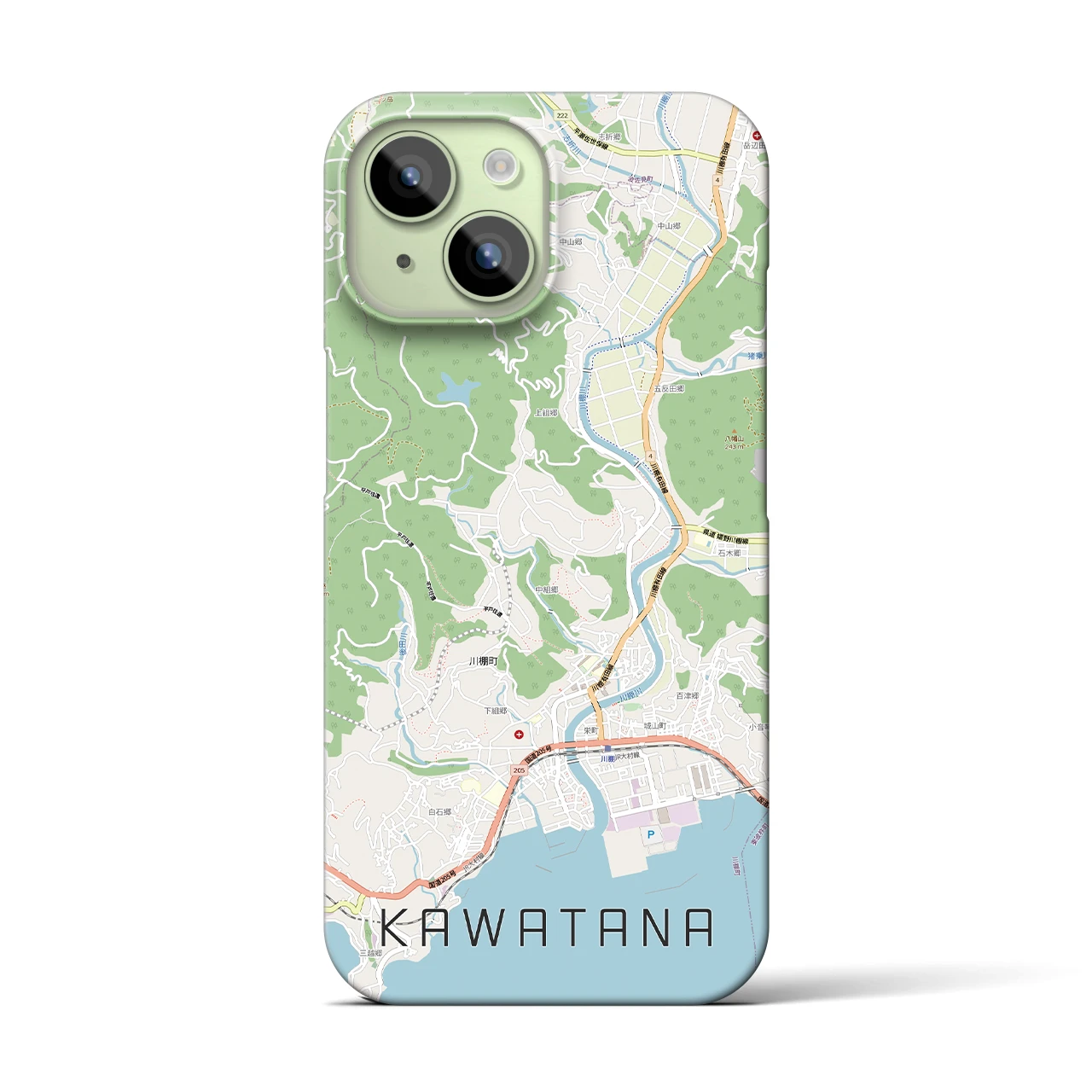 【川棚(長崎県)】地図柄iPhoneケース(バックカバータイプ)