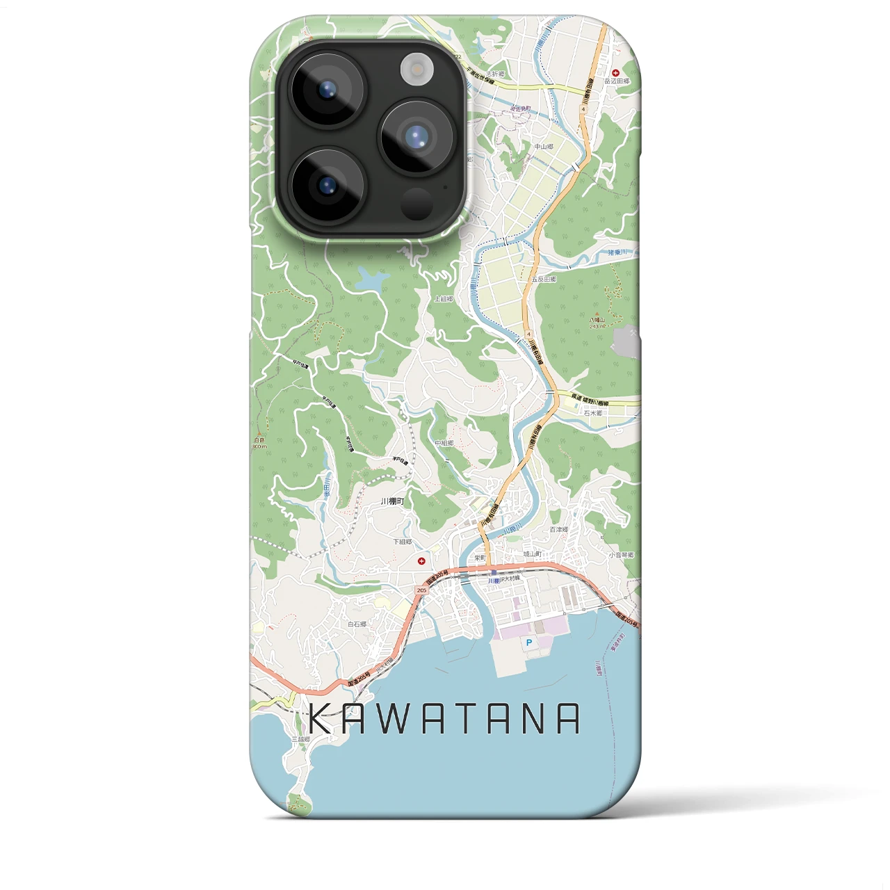 【川棚(長崎県)】地図柄iPhoneケース(バックカバータイプ)