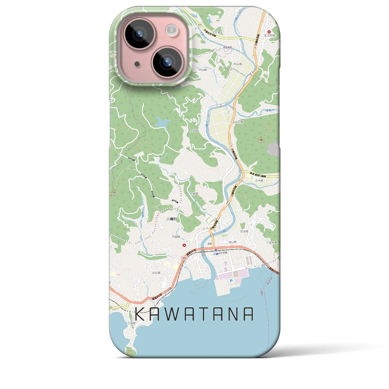 【川棚(長崎県)】地図柄iPhoneケース(バックカバータイプ)