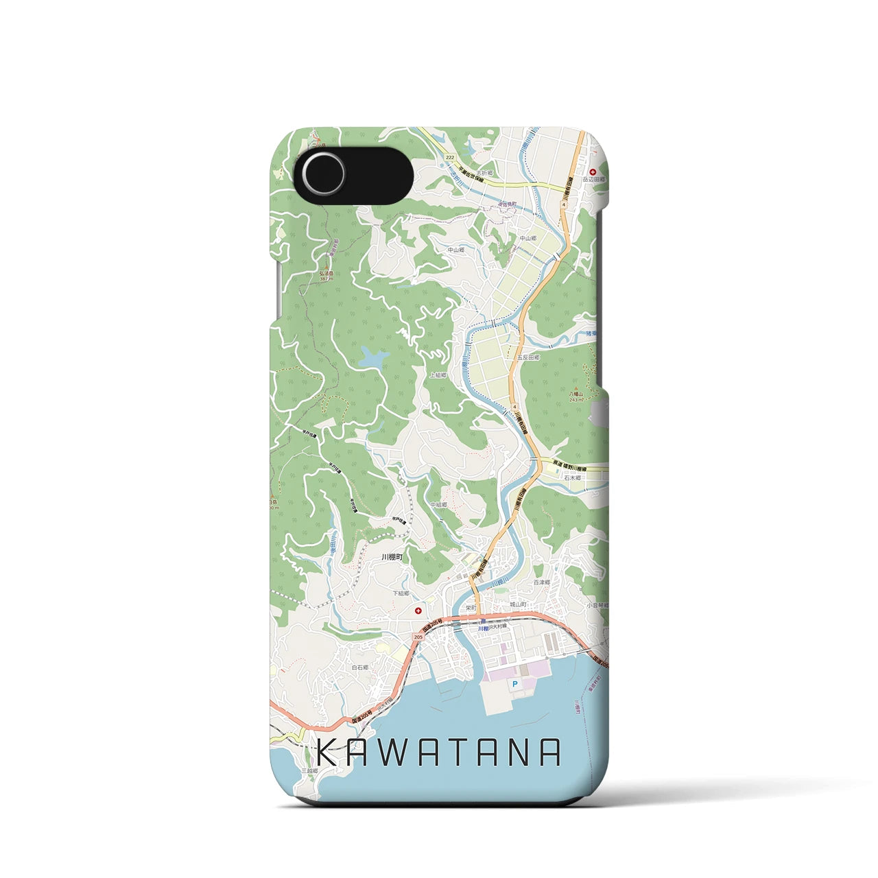 【川棚(長崎県)】地図柄iPhoneケース(バックカバータイプ)