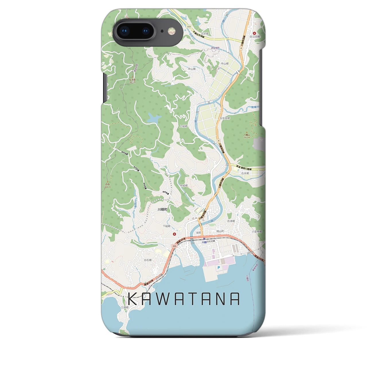 【川棚(長崎県)】地図柄iPhoneケース(バックカバータイプ)