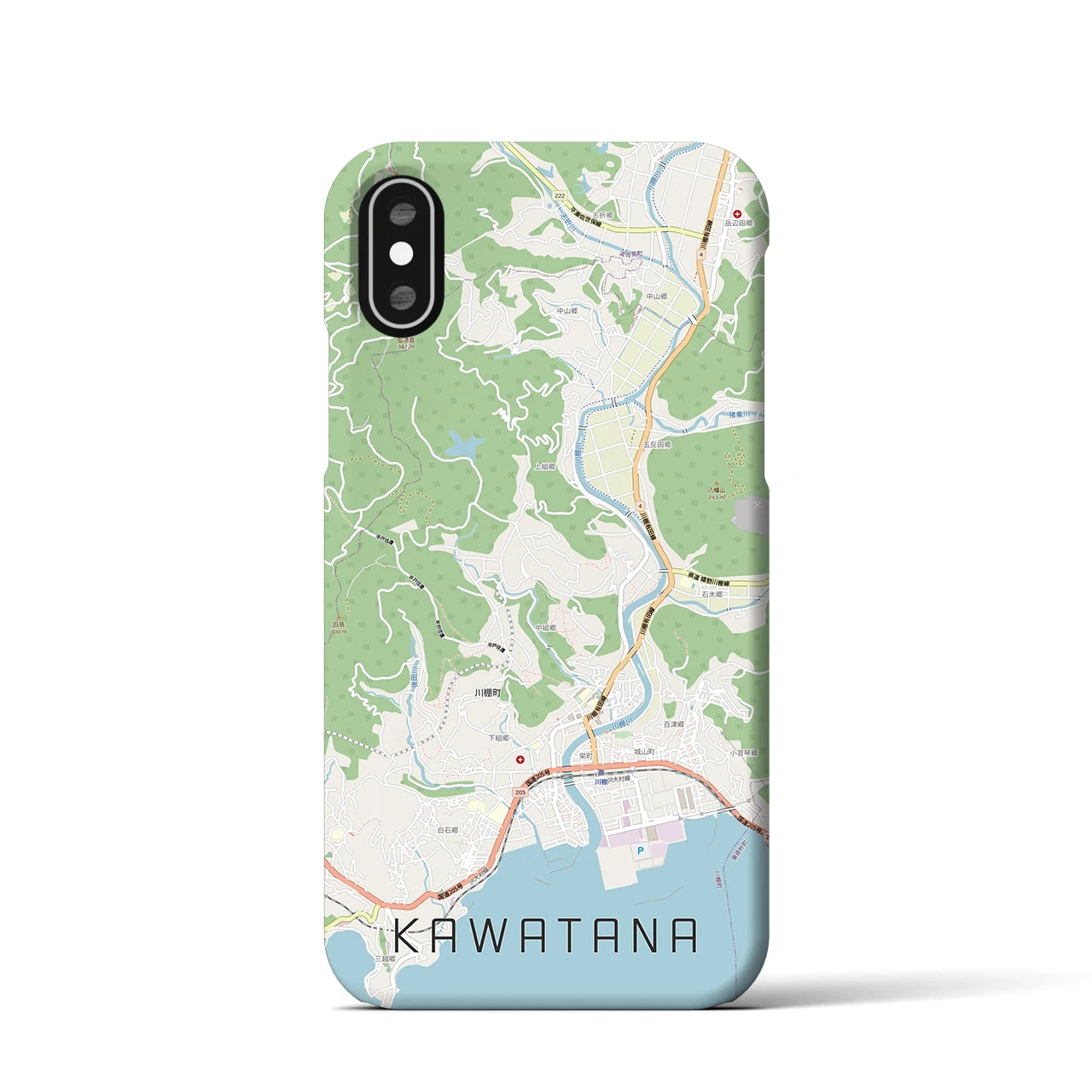 【川棚(長崎県)】地図柄iPhoneケース(バックカバータイプ)