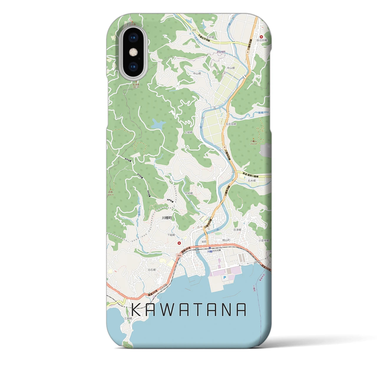 【川棚(長崎県)】地図柄iPhoneケース(バックカバータイプ)