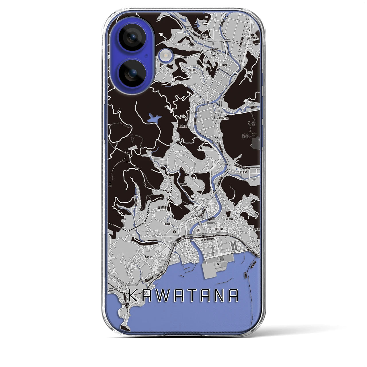 【川棚(長崎県)】地図柄iPhoneケース(クリアタイプ)モノトーン・iPhone 16 Pro Max 用