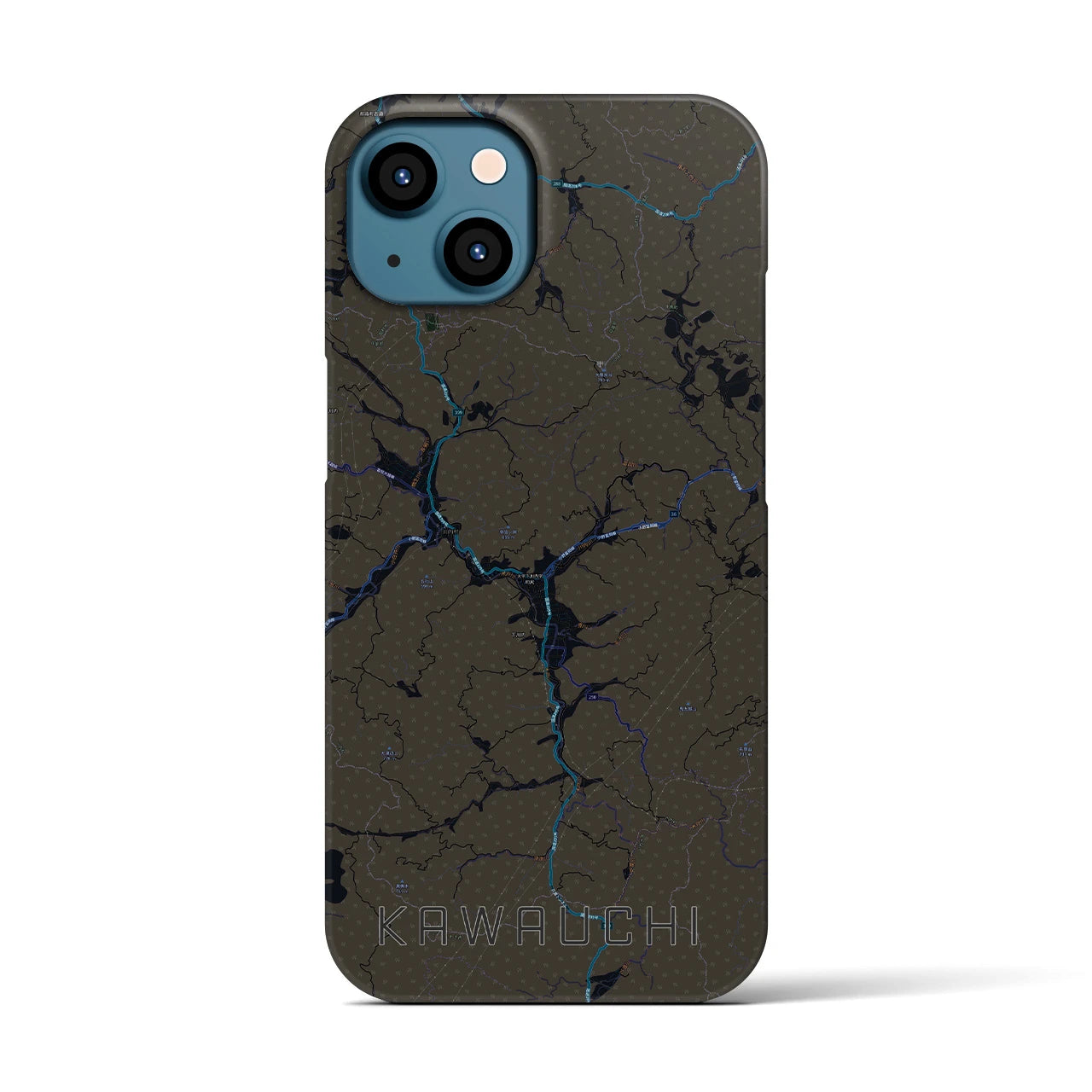 【川内(福島県)】地図柄iPhoneケース(バックカバータイプ)