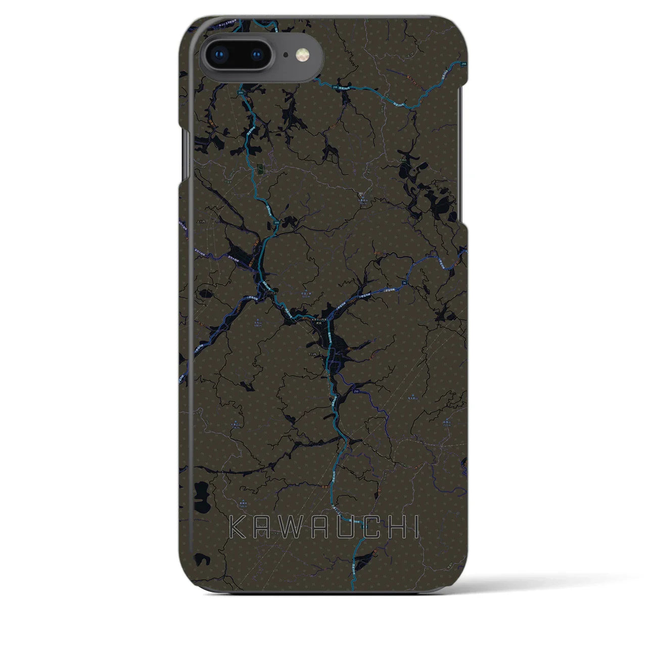 【川内(福島県)】地図柄iPhoneケース(バックカバータイプ)