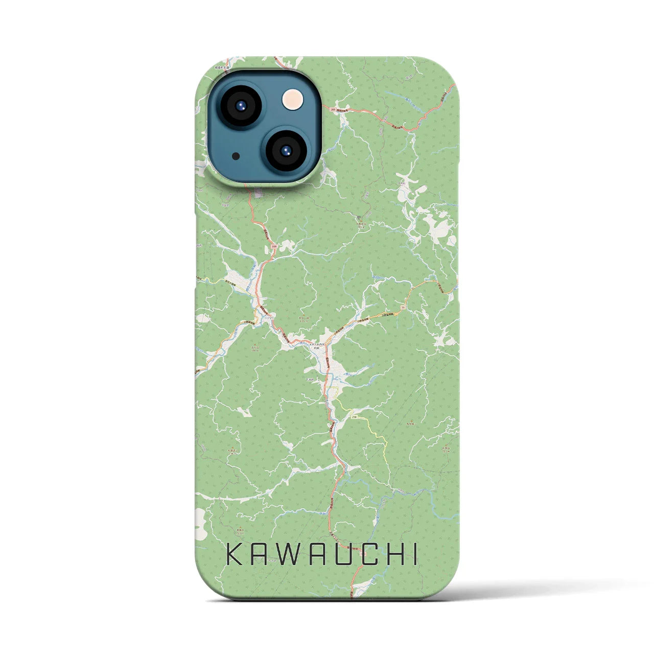 【川内(福島県)】地図柄iPhoneケース(バックカバータイプ)