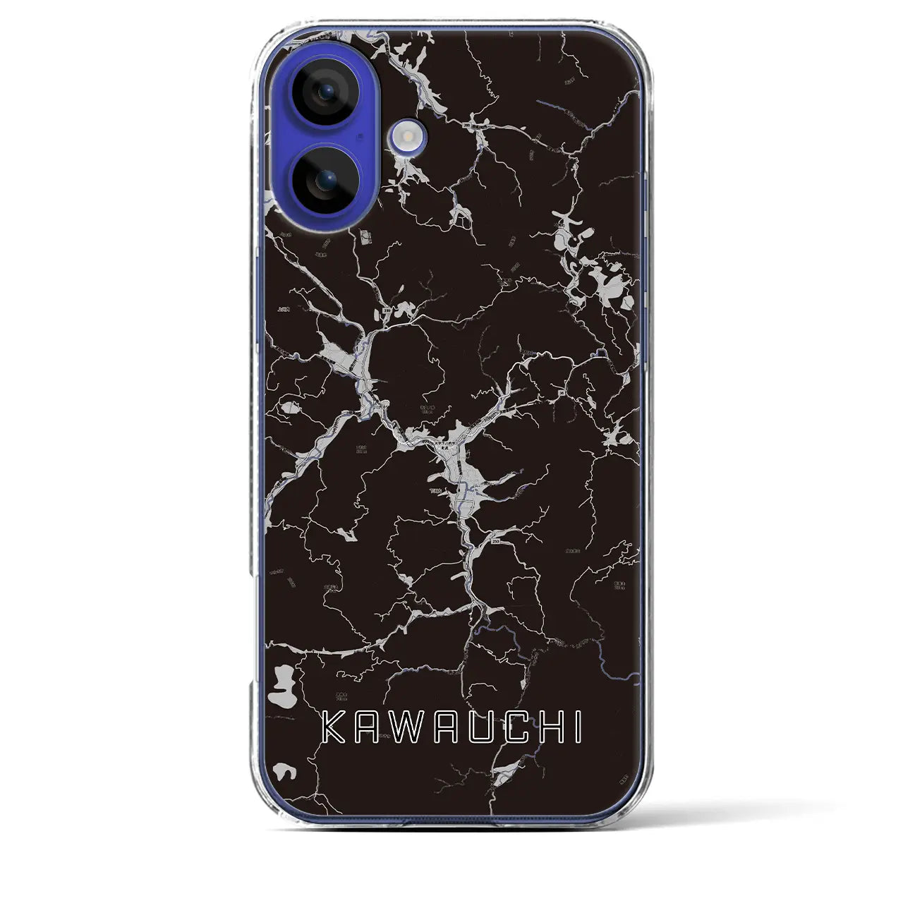 【川内(福島県)】地図柄iPhoneケース(クリアタイプ)モノトーン・iPhone 16 Pro Max 用