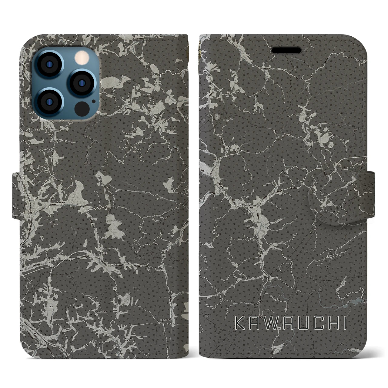 【川内(福島県)】地図柄iPhoneケース(手帳タイプ)