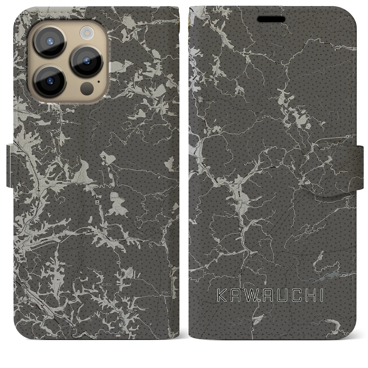 【川内(福島県)】地図柄iPhoneケース(手帳タイプ)