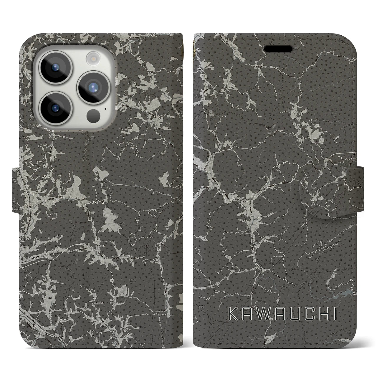 【川内(福島県)】地図柄iPhoneケース(手帳タイプ)