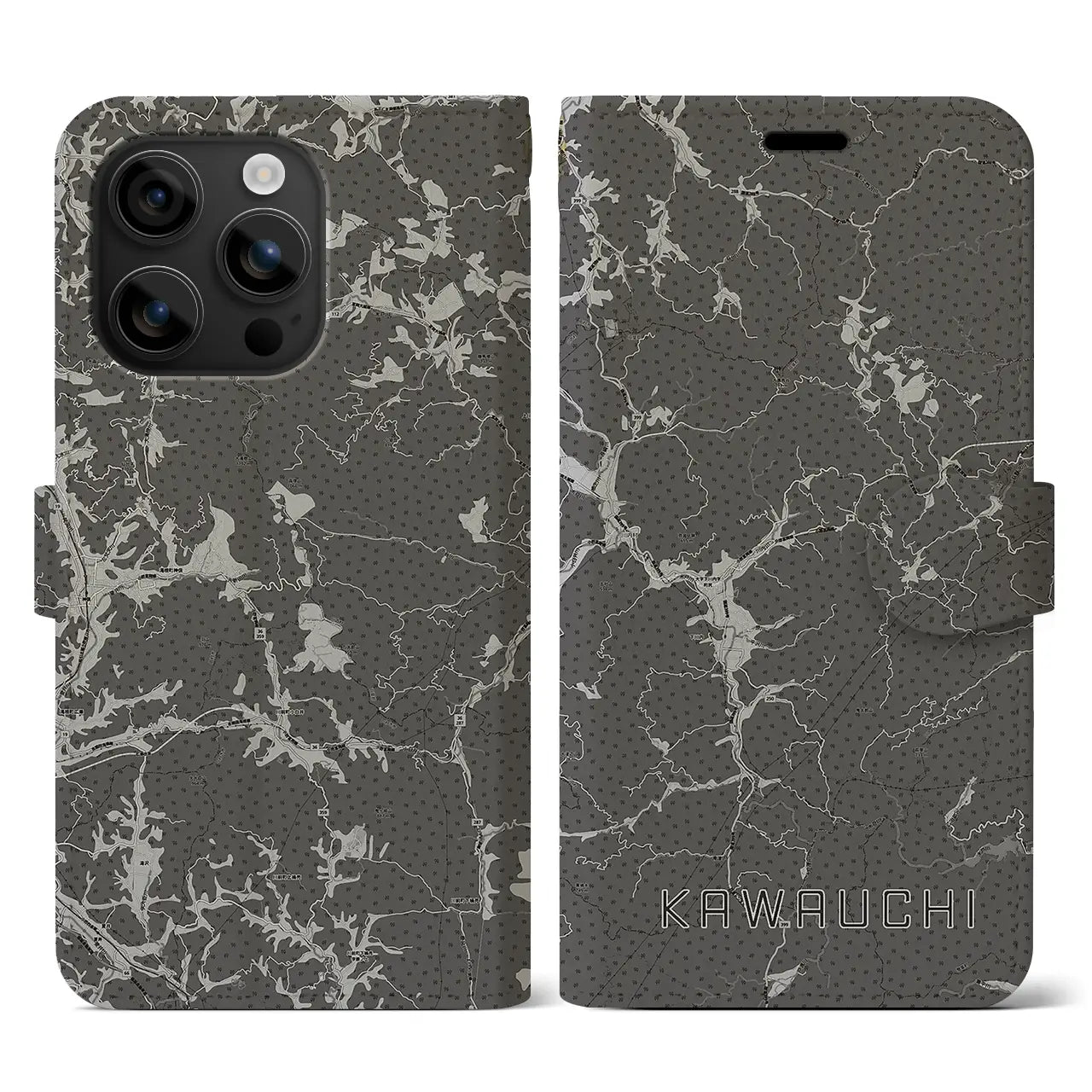 【川内(福島県)】地図柄iPhoneケース(手帳タイプ)