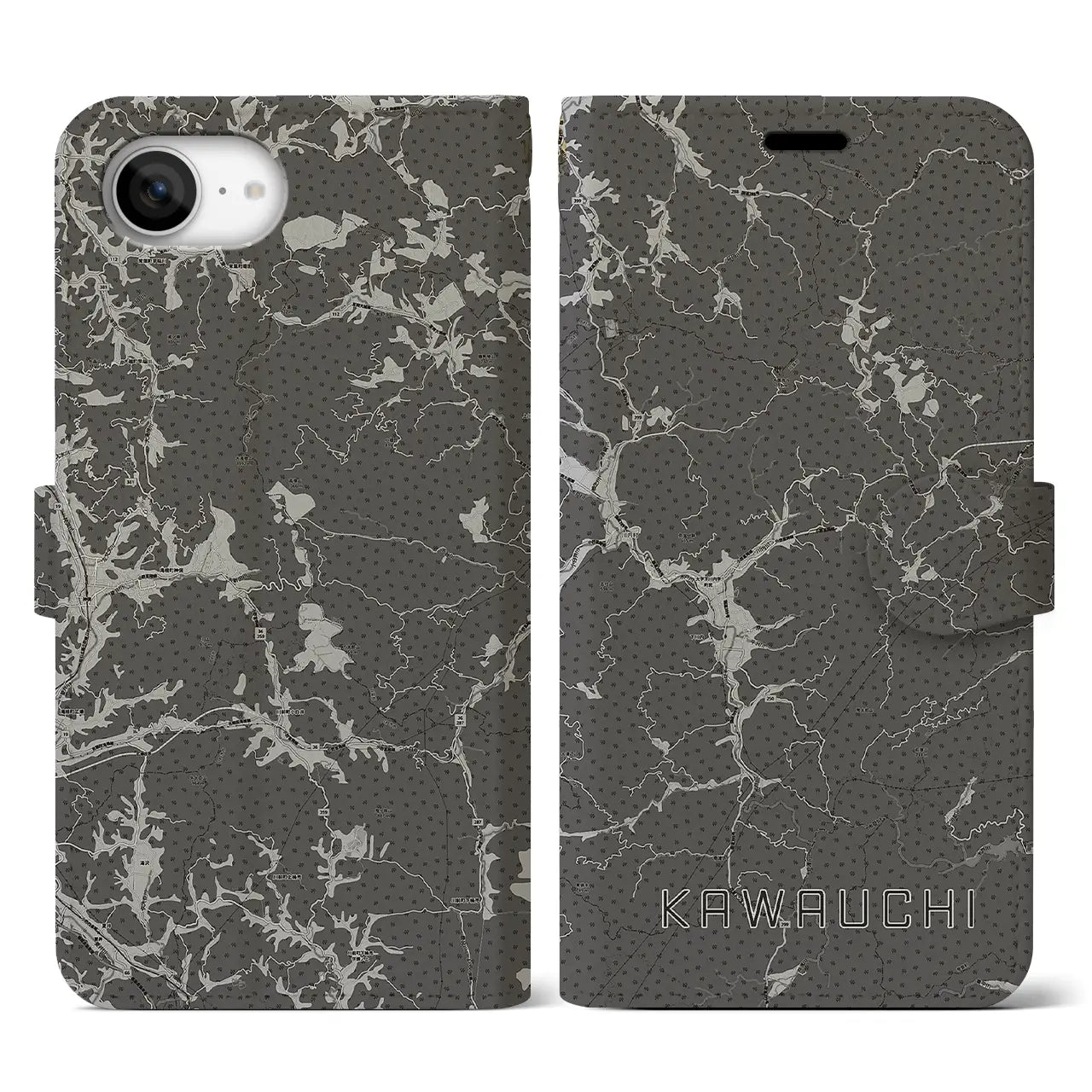 【川内(福島県)】地図柄iPhoneケース(手帳タイプ)