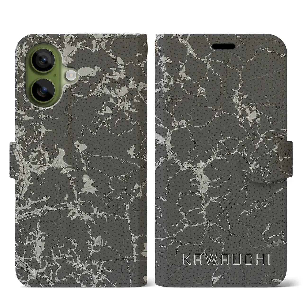 【川内(福島県)】地図柄iPhoneケース(手帳タイプ)