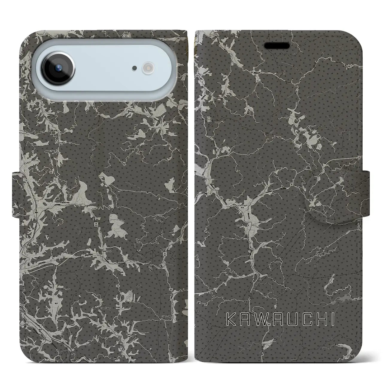 【川内(福島県)】地図柄iPhoneケース(手帳タイプ)